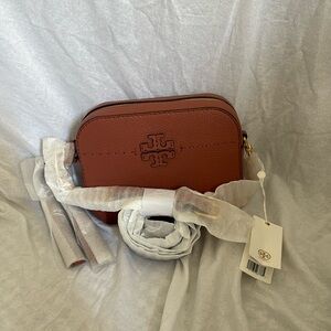 Tory Burch McGraw Camera Bag in Dark Cider.